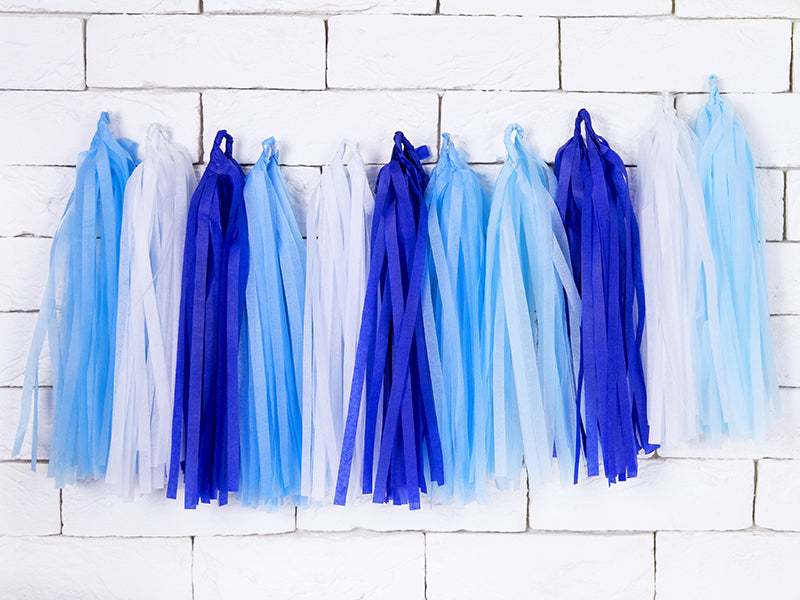 Mix Tassel Garland- Blue/Sky Blue/White/Navy Blue