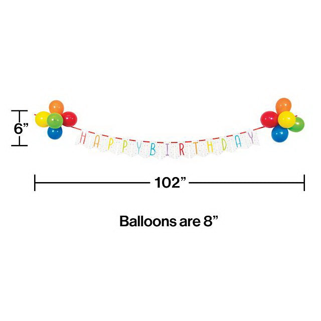 Birthday Ribbon Banner with Balloons
