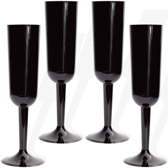 Black Plastic Champagne Flutes