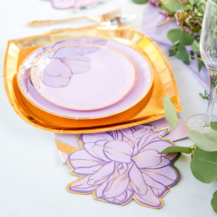 Bless Your Heart Purple Flower Dinner Napkins