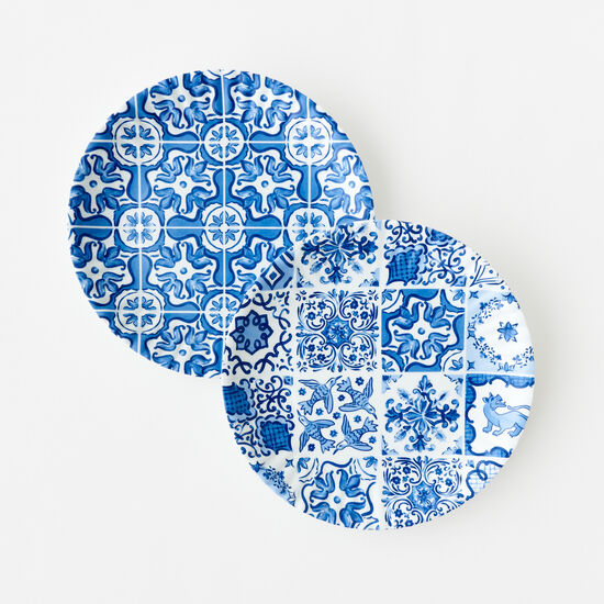 Blue and White Melamine Serving Plates Set