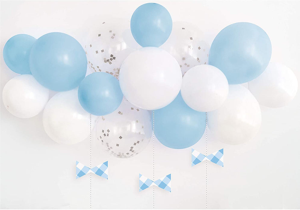 Blue Gingham Birthday Balloon Arch Kit