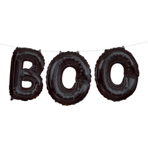 Black "Boo" Foil Ballon Banner