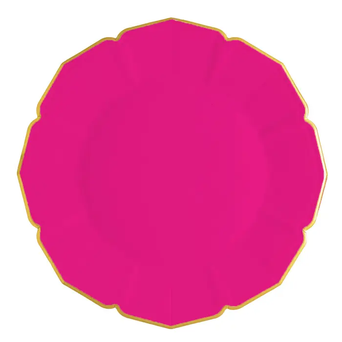 Bright Pink Fuchsia Dinner Paper Plates