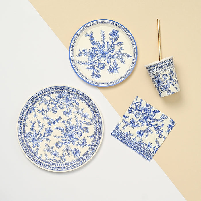 French Toile Dessert Paper Plates