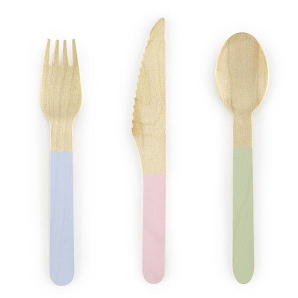 Pastel Wooden Cutlery Set