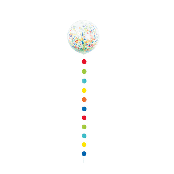 Clear Confetti Balloon with Decorative Tail