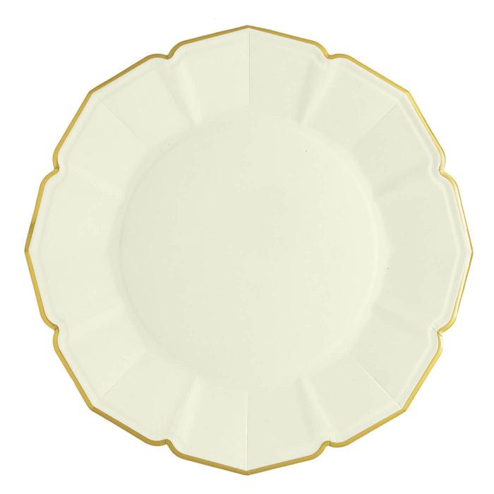 Cream & Gold Dinner Paper Plates