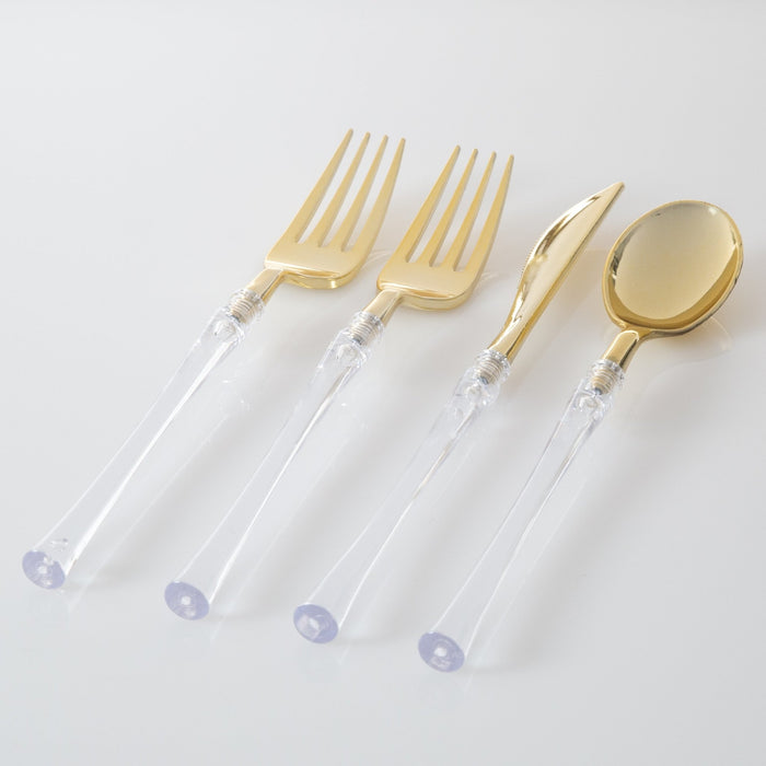 Neo Classic Clear & Gold Cutlery Set