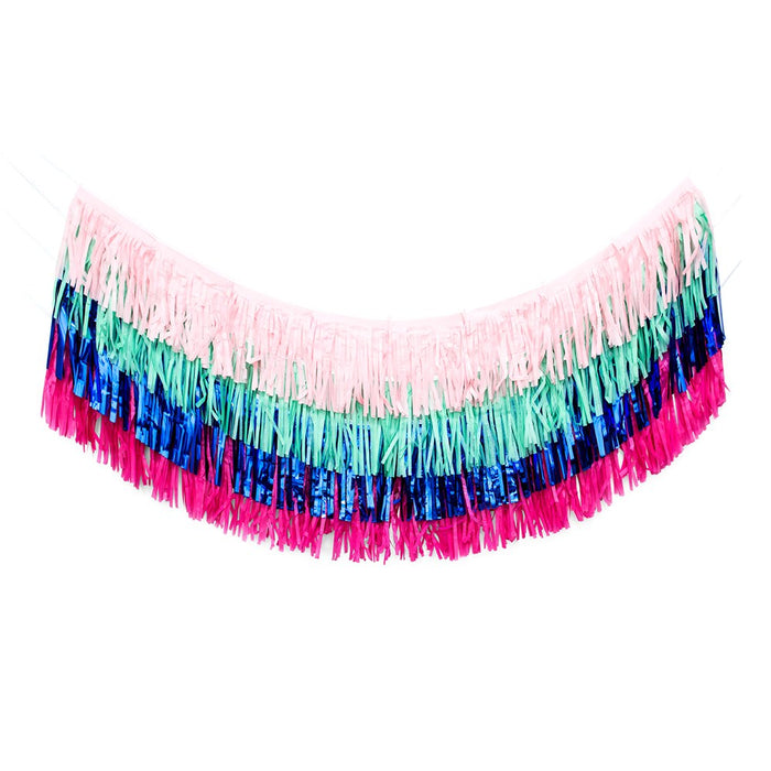 Metallic Foil and Tissue Paper Layered Fringe Garland