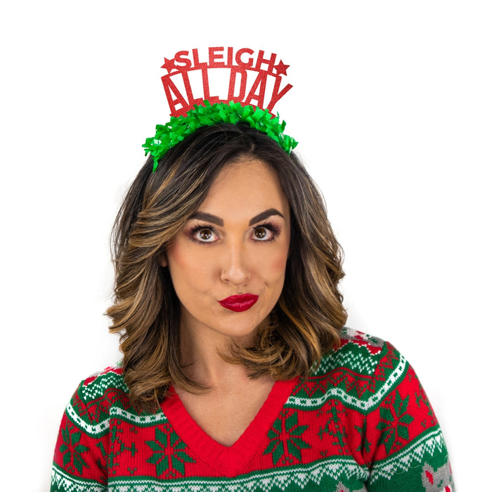 Sleigh All Day Holiday Christmas Party Crown