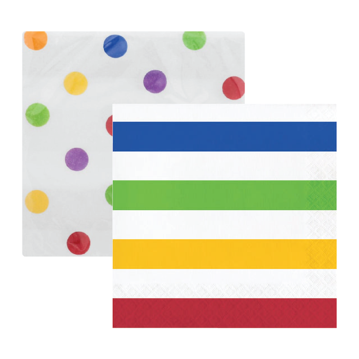 Striped & Dotted Dinner Napkins
