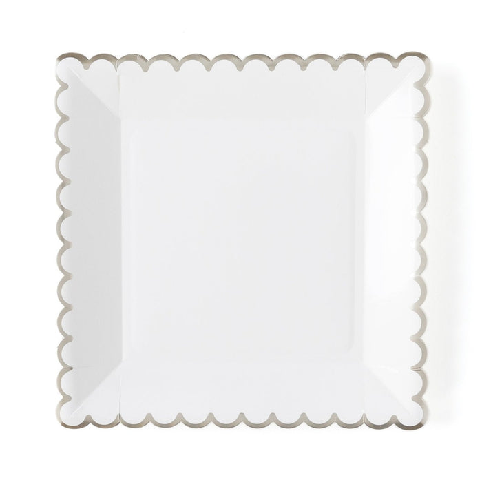White Squared Dinner Paper Plates