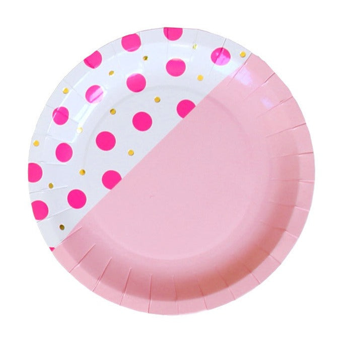 Flamingo Dot Dessert Plates