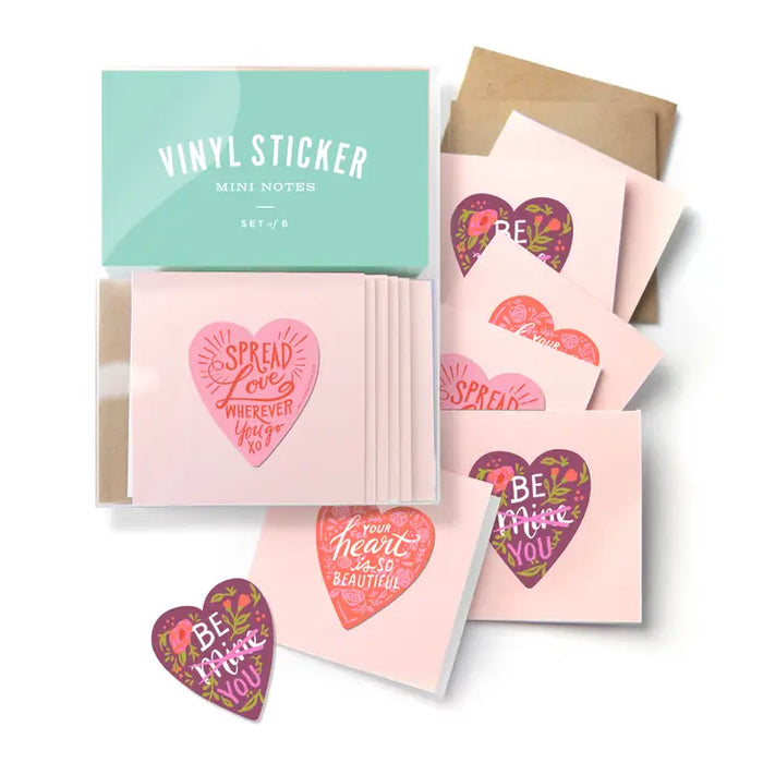 Vinyl Sticker Mini Notes- Hearts