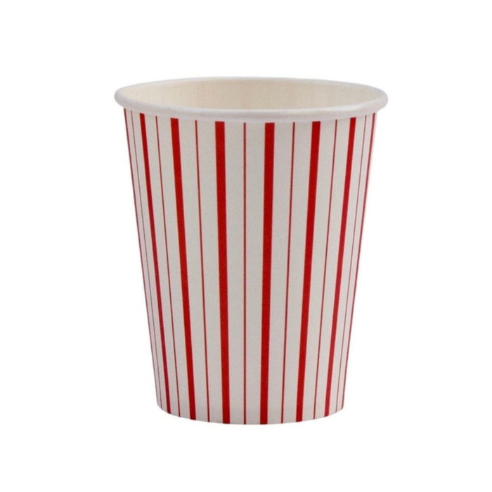 Red and White Fine Stripes Cups