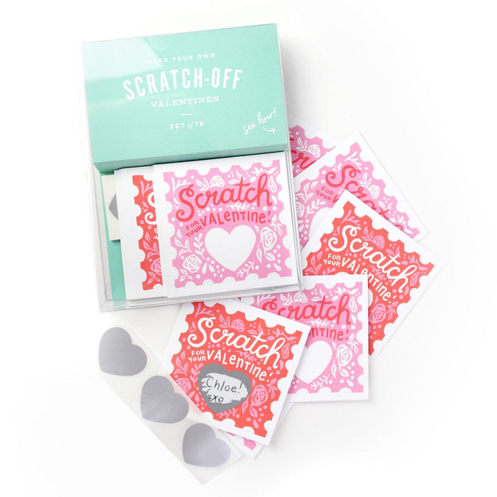 Floral Scratch Off Valentines Cards