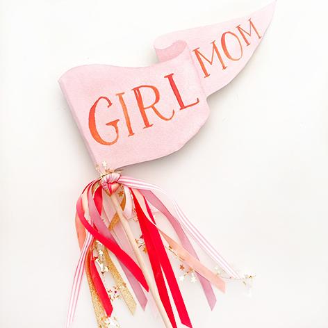 Girl Mom Party Pennant