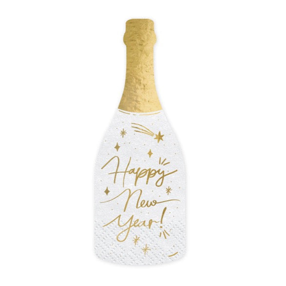 Happy New Year Champagne Beverage Napkins