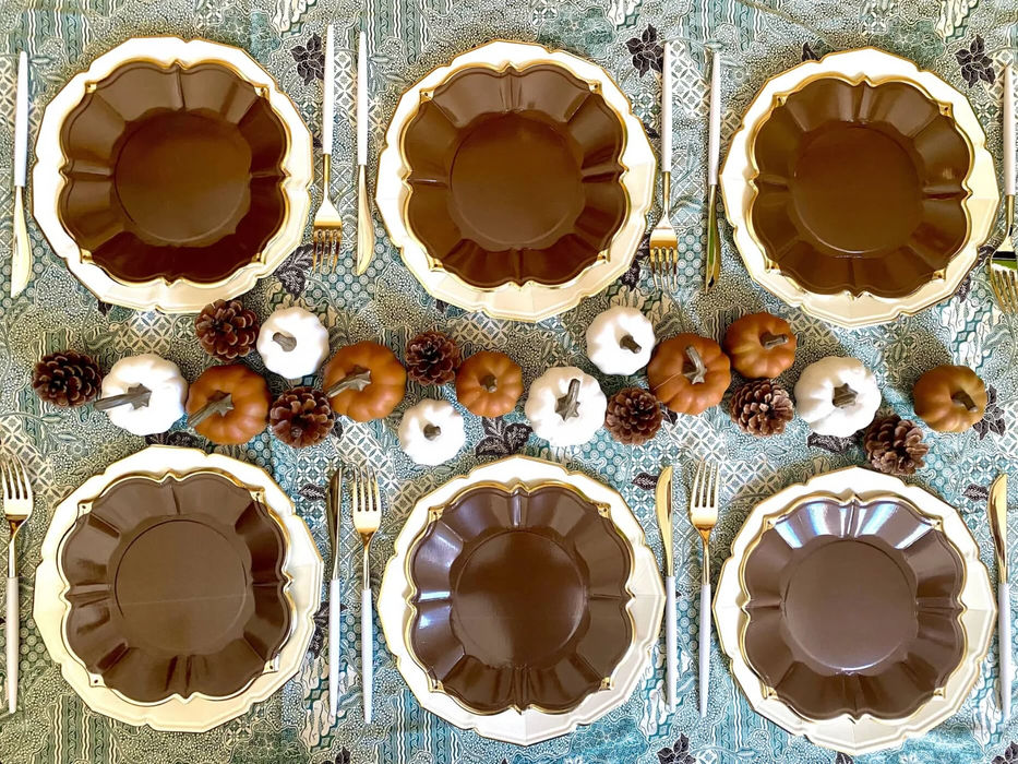 Espresso Brown Lunch Plates
