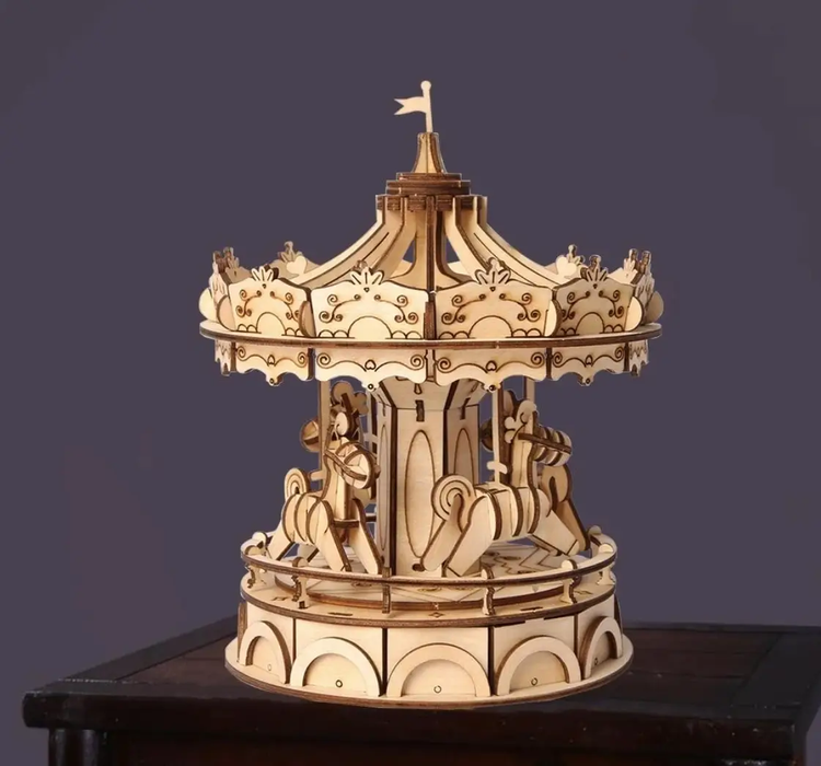 3D Wooden Puzzle: Merry-Go-Round