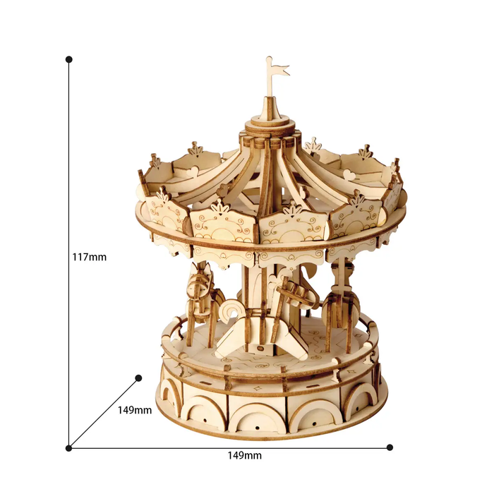 3D Wooden Puzzle: Merry-Go-Round