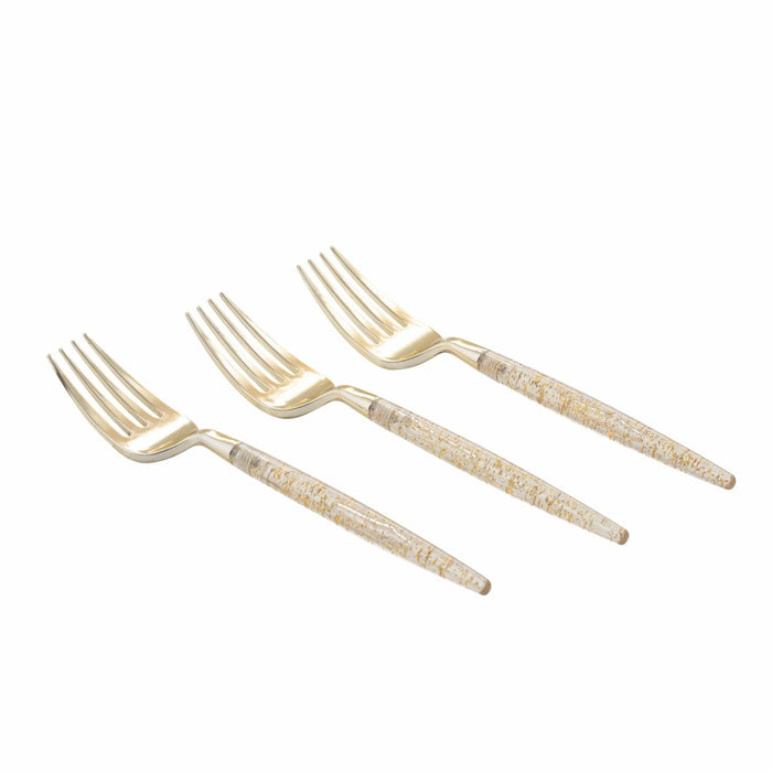 Glitter & Gold Plastic Mini Forks