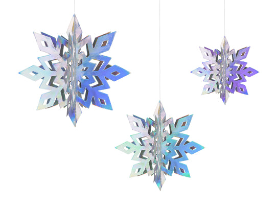 Iridescent Snowflake Hanging Decorations