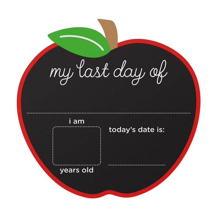 First & Last Day Reversible Apple Chalkboard Sign
