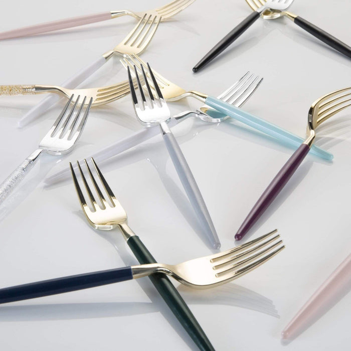 Cranberry & Gold Plastic Cutlery