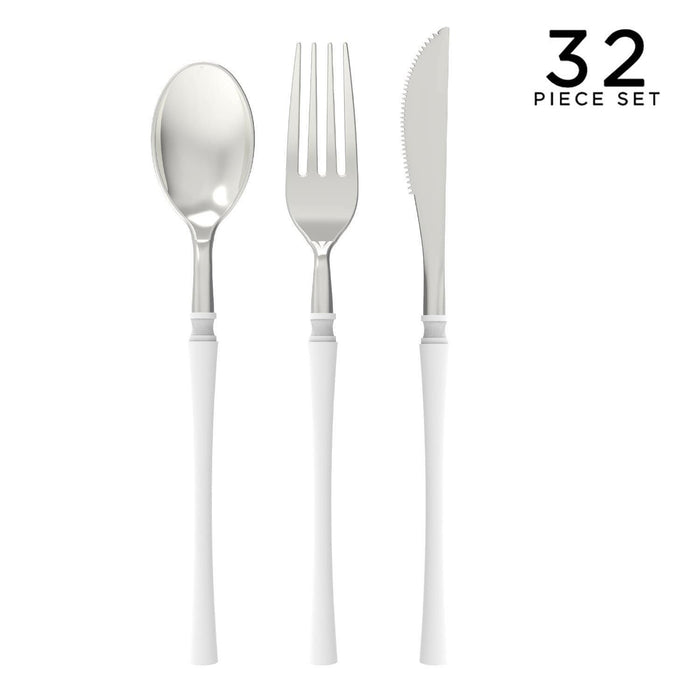 Neo Classic White & Silver Cutlery Set