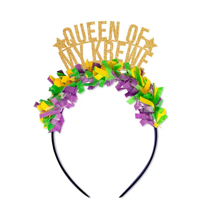 Queen of My Krewe Mardi Gras Party Crown Headband