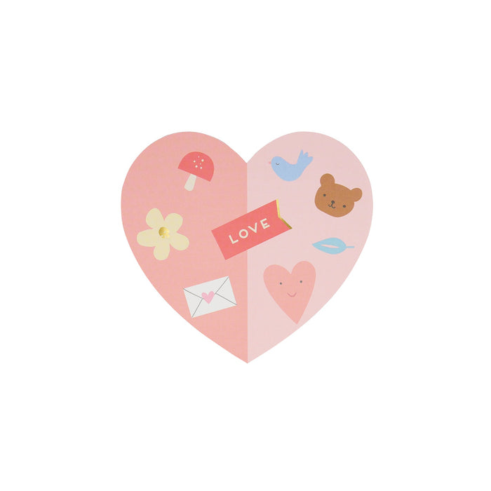 Heart Concertina Valentine Cards & Stickers
