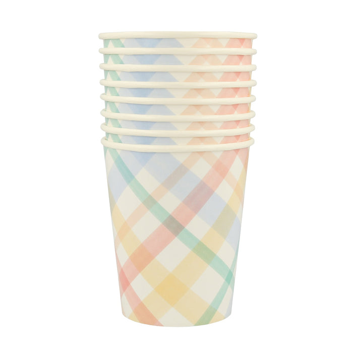 Spring Plaid Pattern Cups