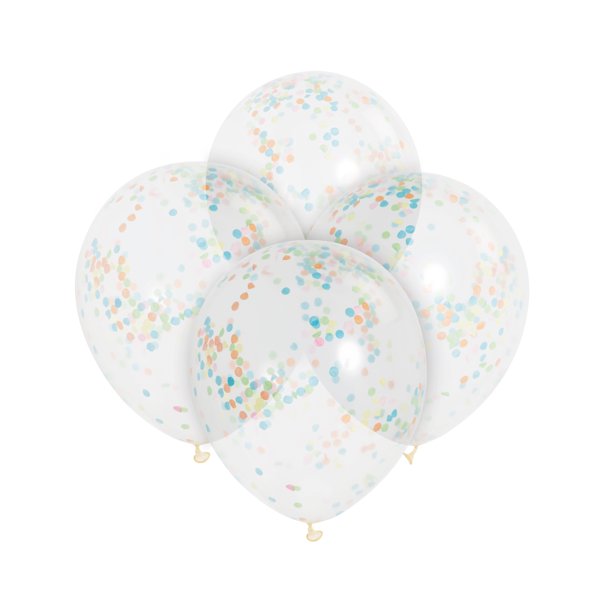 Multicolor Confetti Clear Latex Balloons