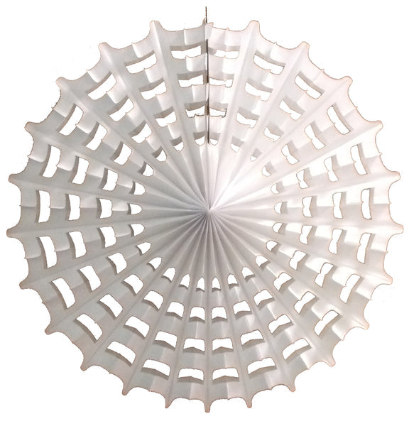 White Spiderweb Tissue Paper Fan