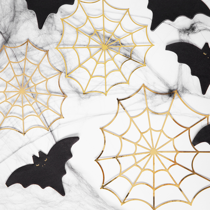 Gold Spider Web Decorations Set