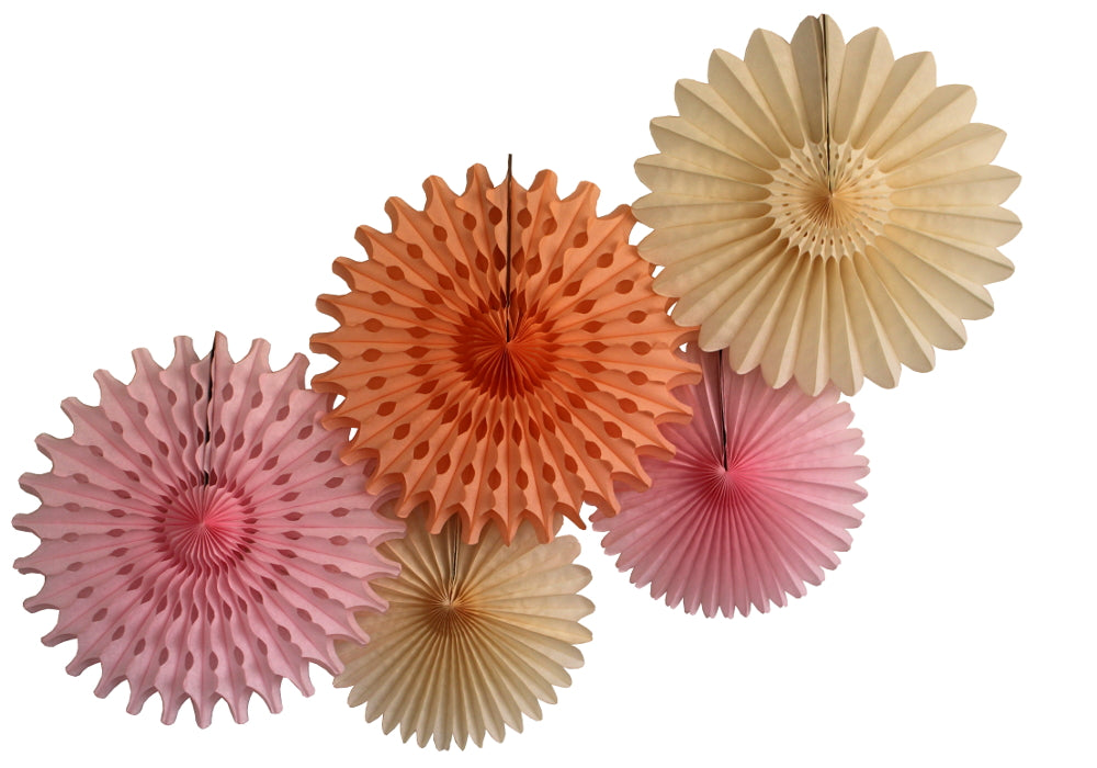 Pink, Peach & White Fanburst Honeycombs