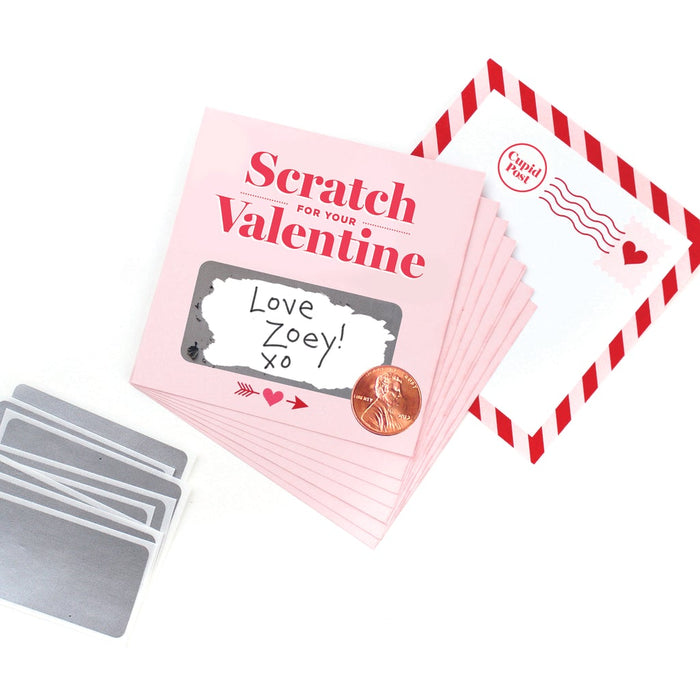 Pink Scratch Off Valentines Cards