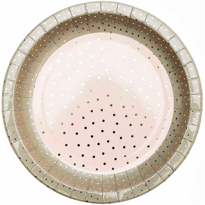 Pink Confetti Dinner Paper Plates