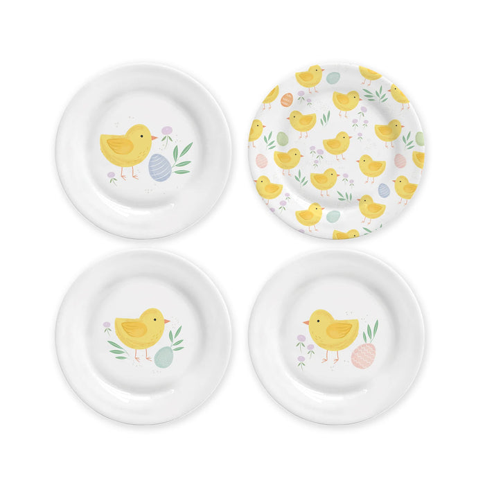 Easter Chicks Bamboo Reusable Plate Set