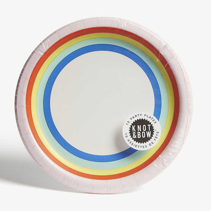 Rainbow Paper Dessert Plate