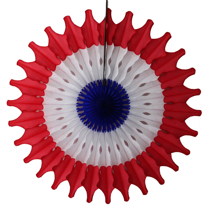 Red, White & Blue Tissue Paper Fan - 18"
