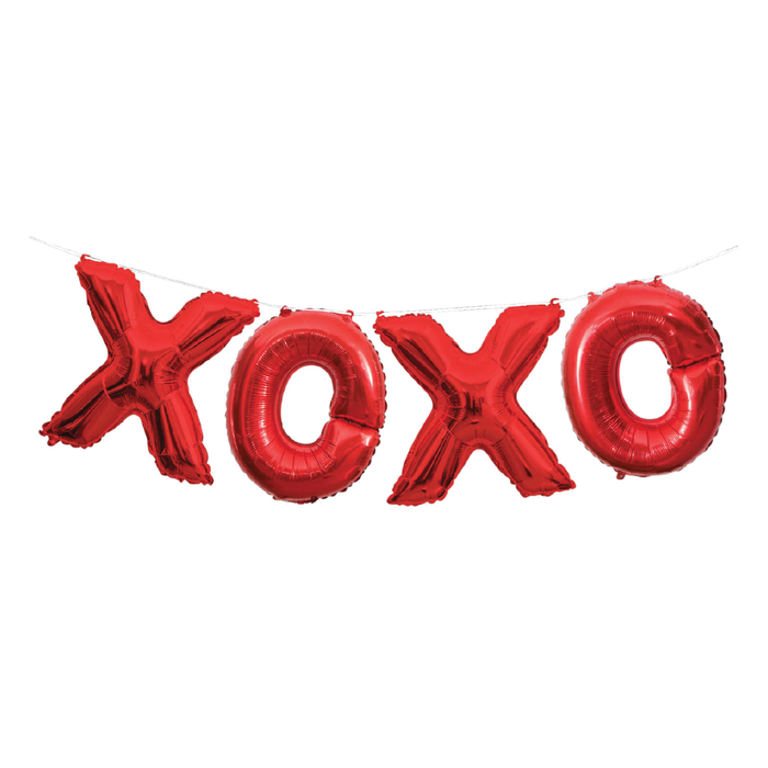 Red XOXO Foil Balloon Banner