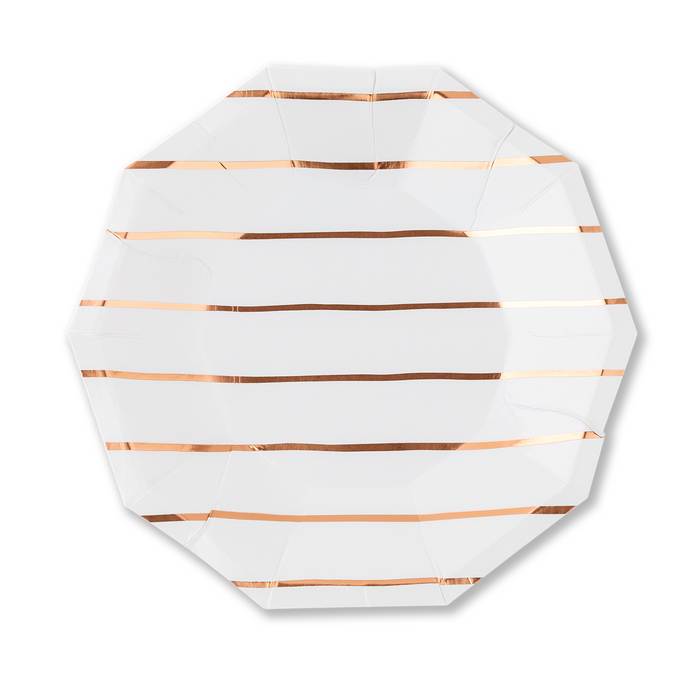 Rose Gold Frenchie Small Paper Plates