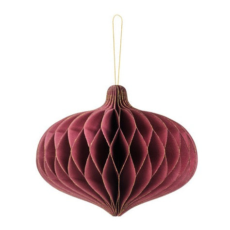 Deep Red Oval Ornament Honeycomb