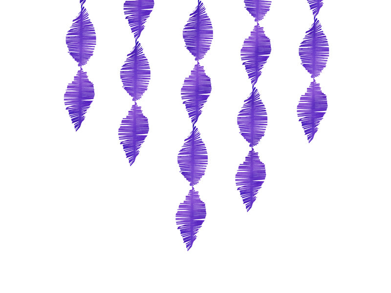 Purple Crepe Paper Fringe Garland