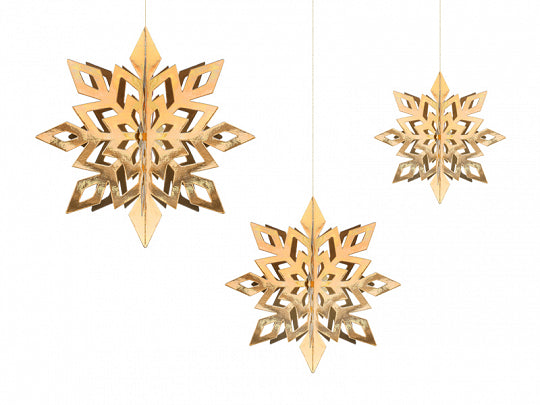 Gold Snowflake Hanging Decorations