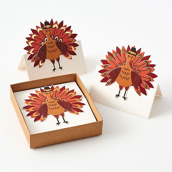 Paper Relief Turkey Place Cards