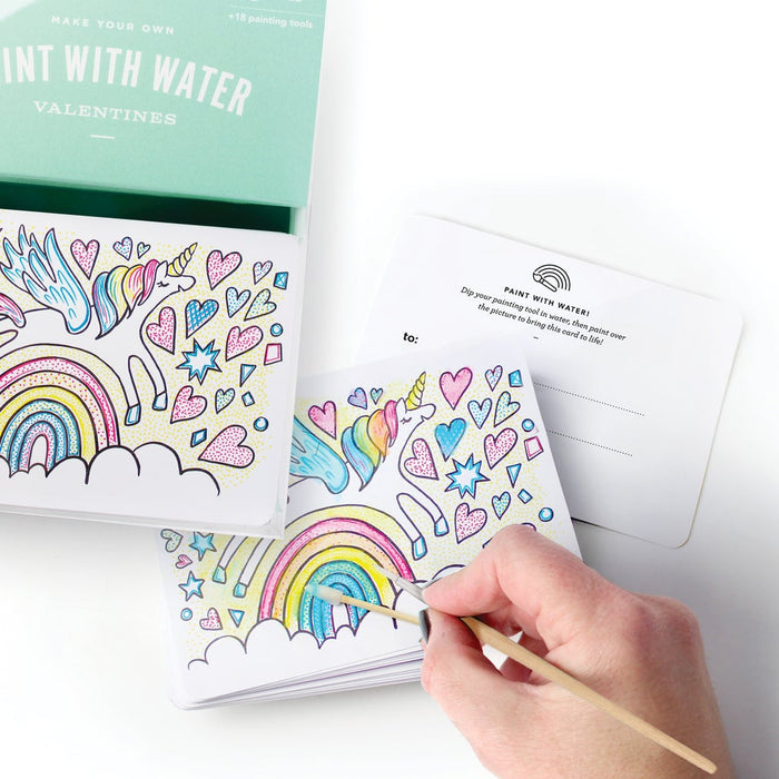 Paint with Water Unicorn Valentines Cards